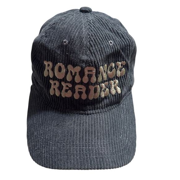 "Romance Reader" Baseball Cap Hat Corduroy Gray Adjustable One-Size Funny - Picture 1 of 5
